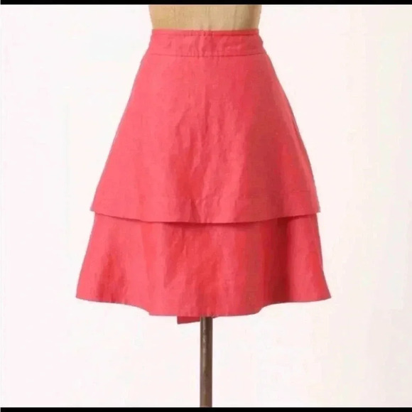Anthropologie Postmark Vast Wrap Skirt Women's Size US 2 Silk Linen - Picture 2 of 4